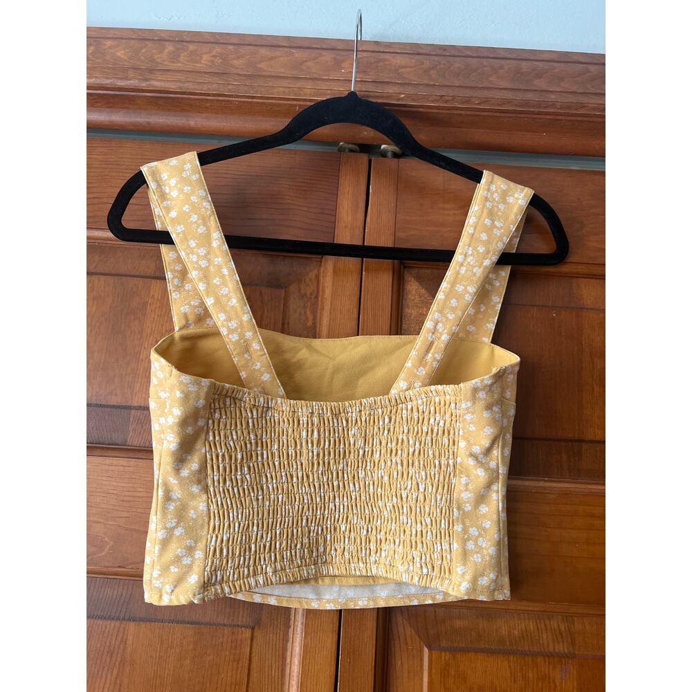 Abercrombie & Fitch Women's Ditsy Floral Smocked Cropped Top Sherbet Size XS - Picture 7 of 13